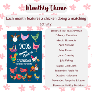 Funky Chicken Illustrated 2025 Calendar