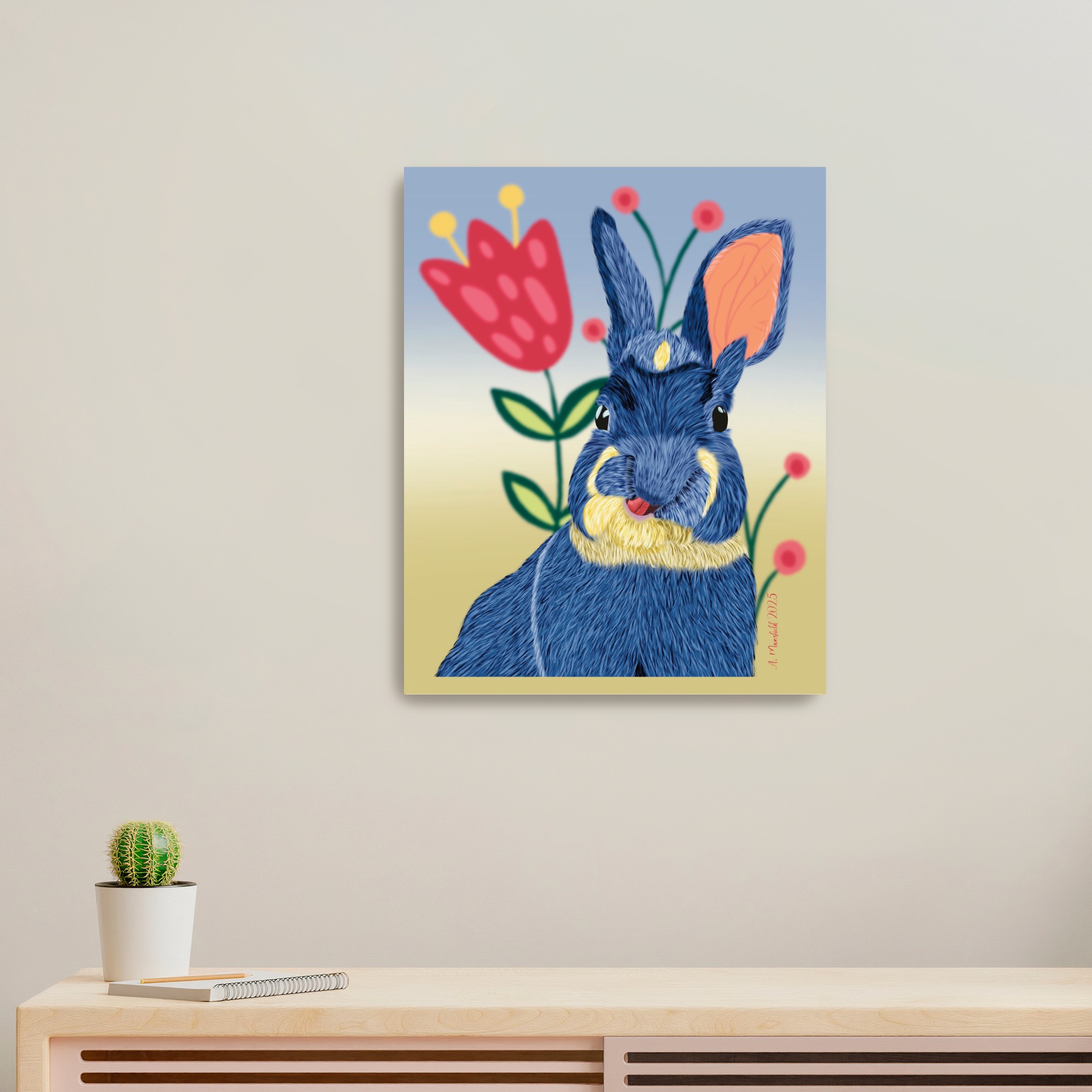 Blue Bunny Art Print