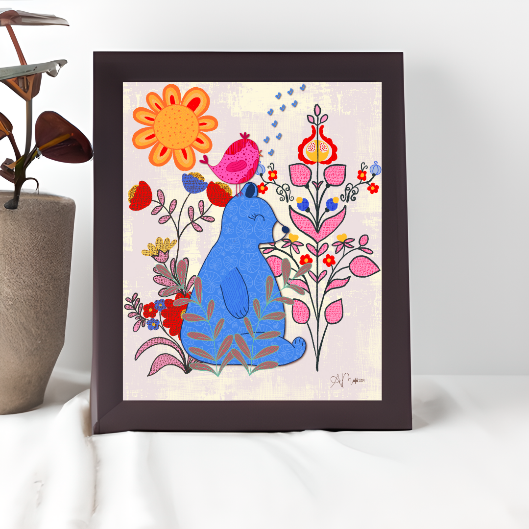 Beary Blue | Giclee Art Print