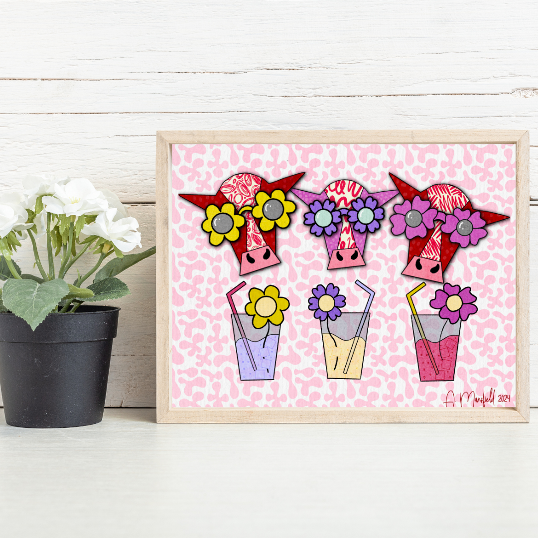 The Cow Days of Summer | Giclee Art Print | 8x10
