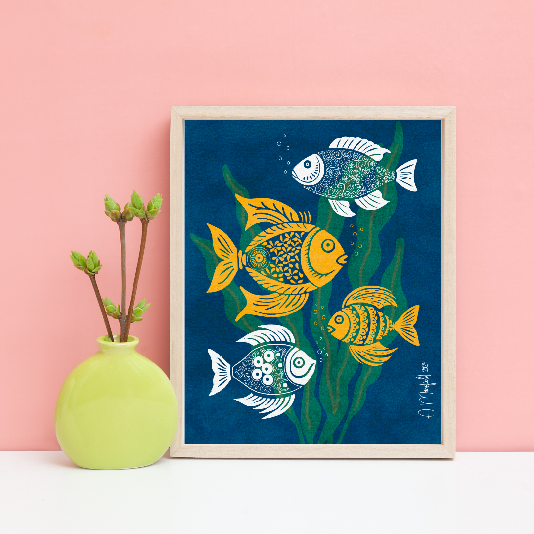 Fish and Tranquility | Giclee Art Print | 8x10