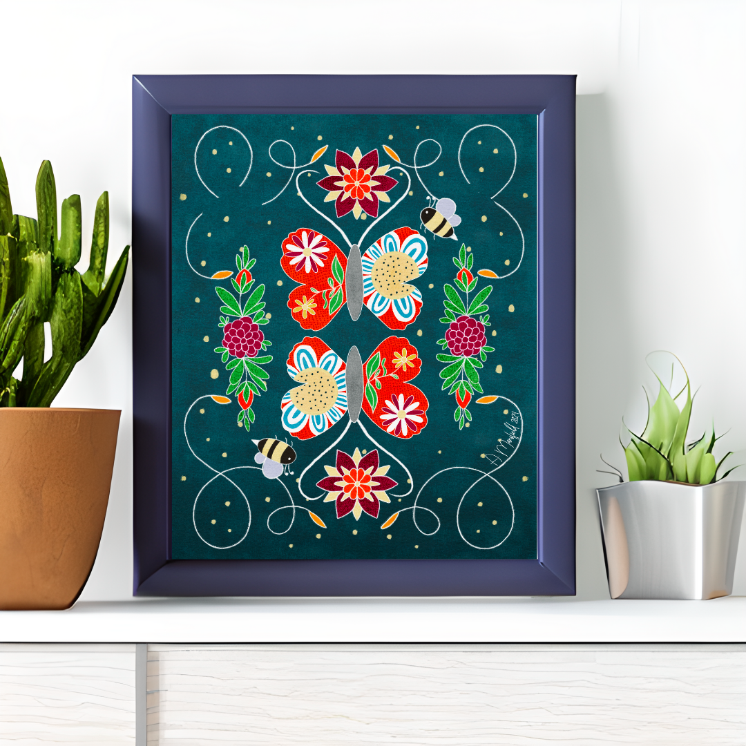Fluttery Folk | Giclee Art Print | 8x10
