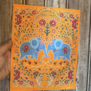 Folk Art Elephant Giclee Print | 8x10