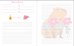 Planny-bara: Undated Weekly Capybara Planner and Journal