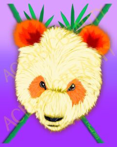 Orange Panda - Colorful Animal Art Print
