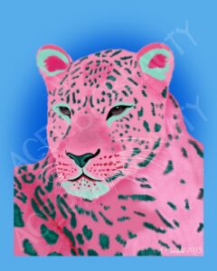 Pink Leopard - Colorful Animal Art Print