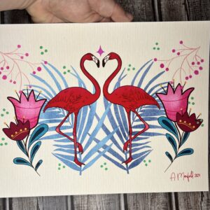 Tropical Flamingo Giclee Print | 8x10