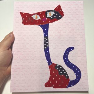 Tall Cat Giclee Print | Abstract Cat Art | 8x10