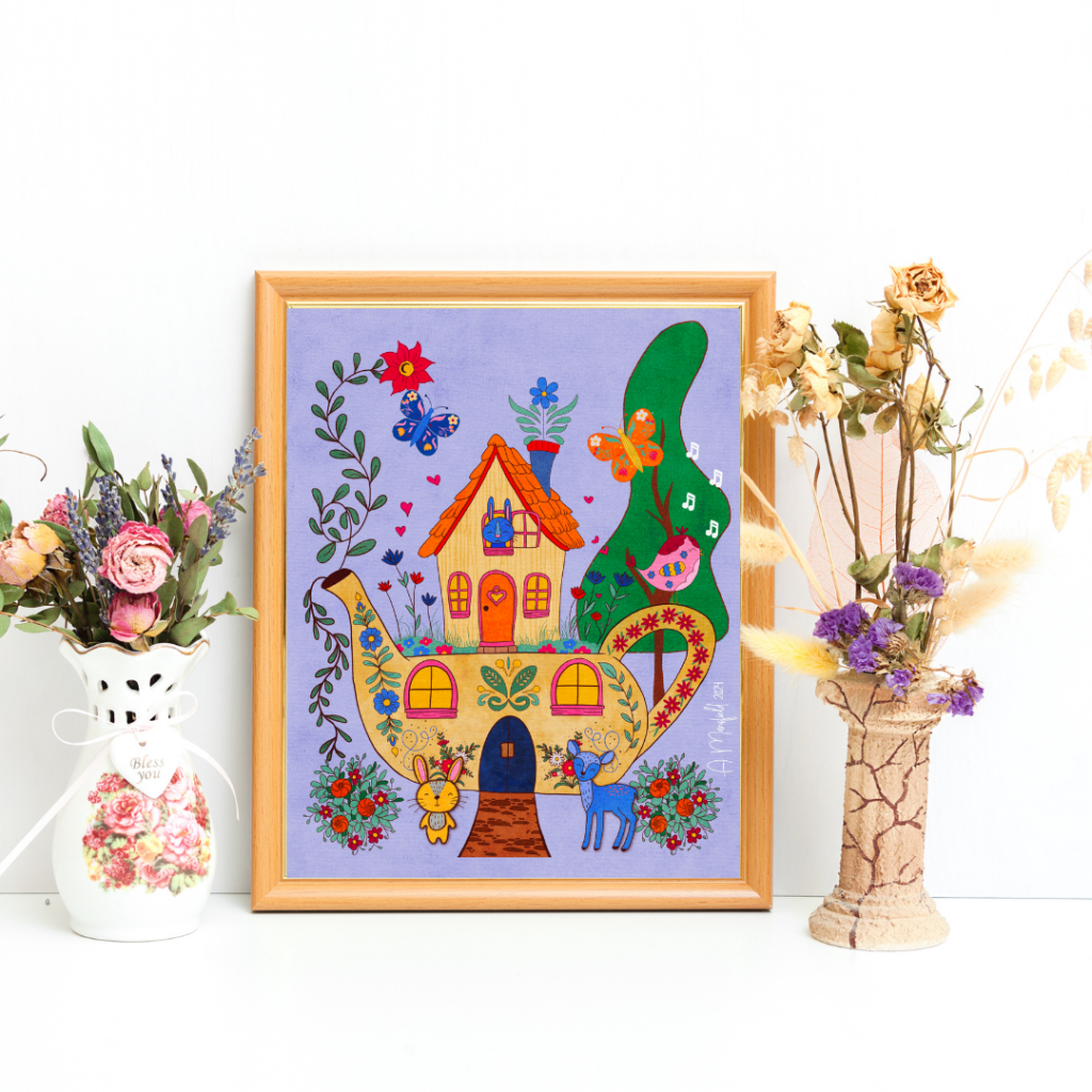 Woodland Teahouse Giclee Print | 8x10