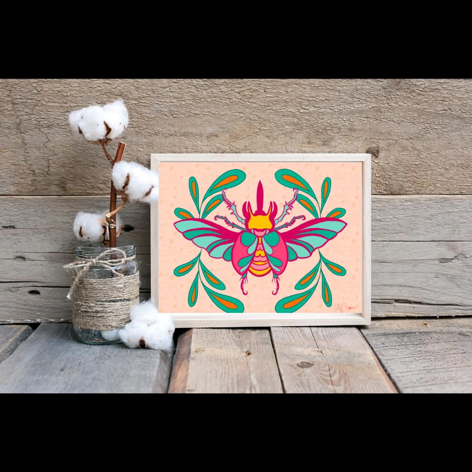 Buggin' Out #4 | Original Beetle Artwork | Whimsical Nature Art Print | 8x10