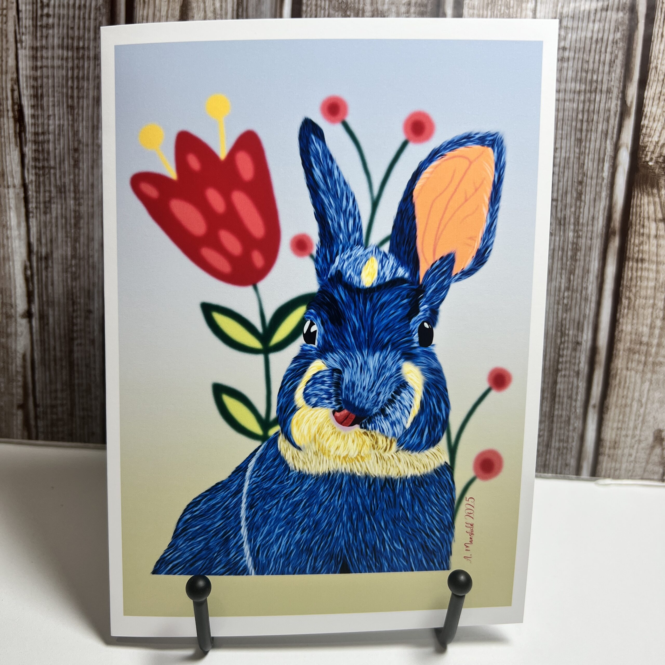 Blue Bunny Note Card