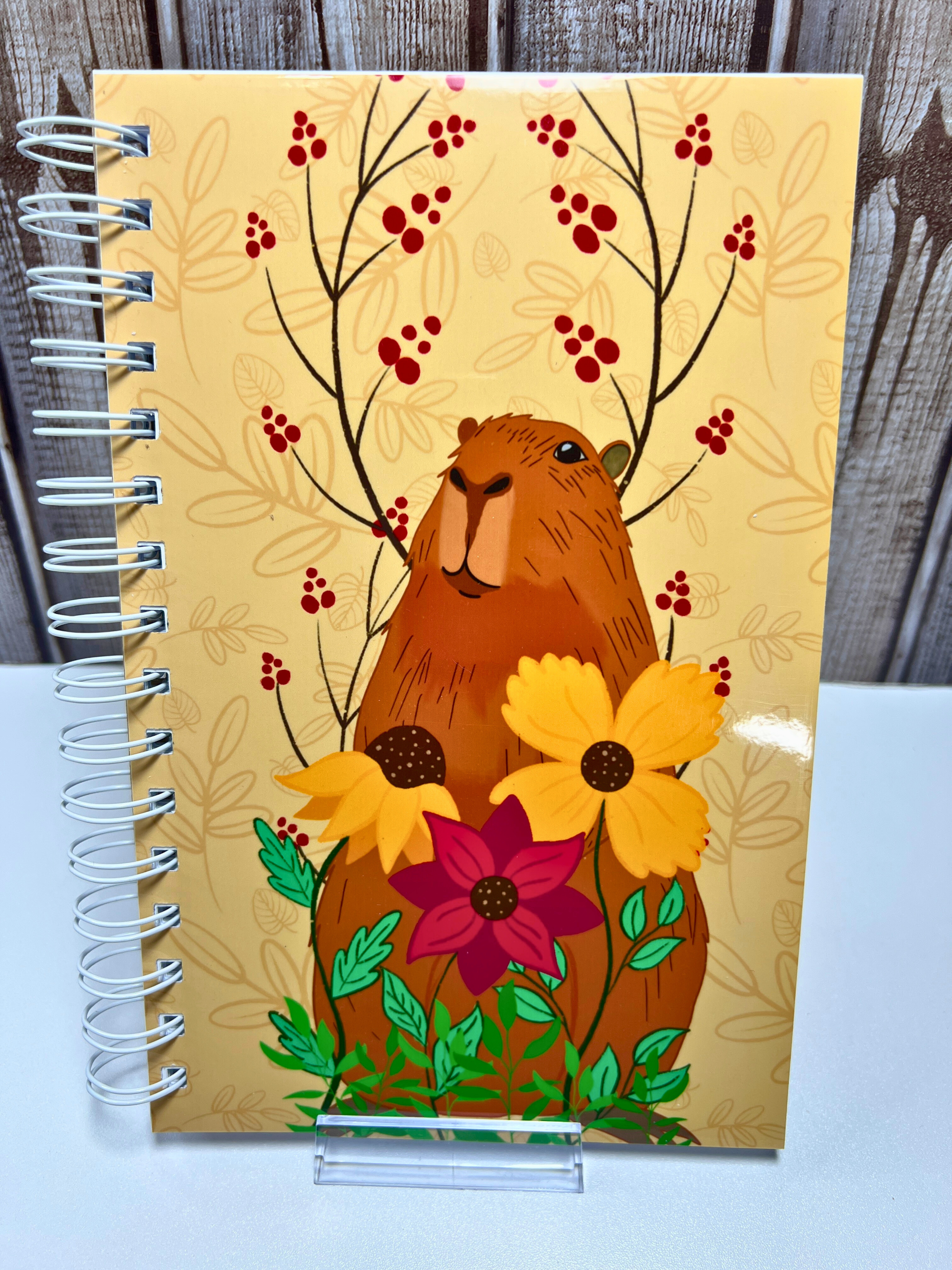 Curious Capybara Handmade Notebook