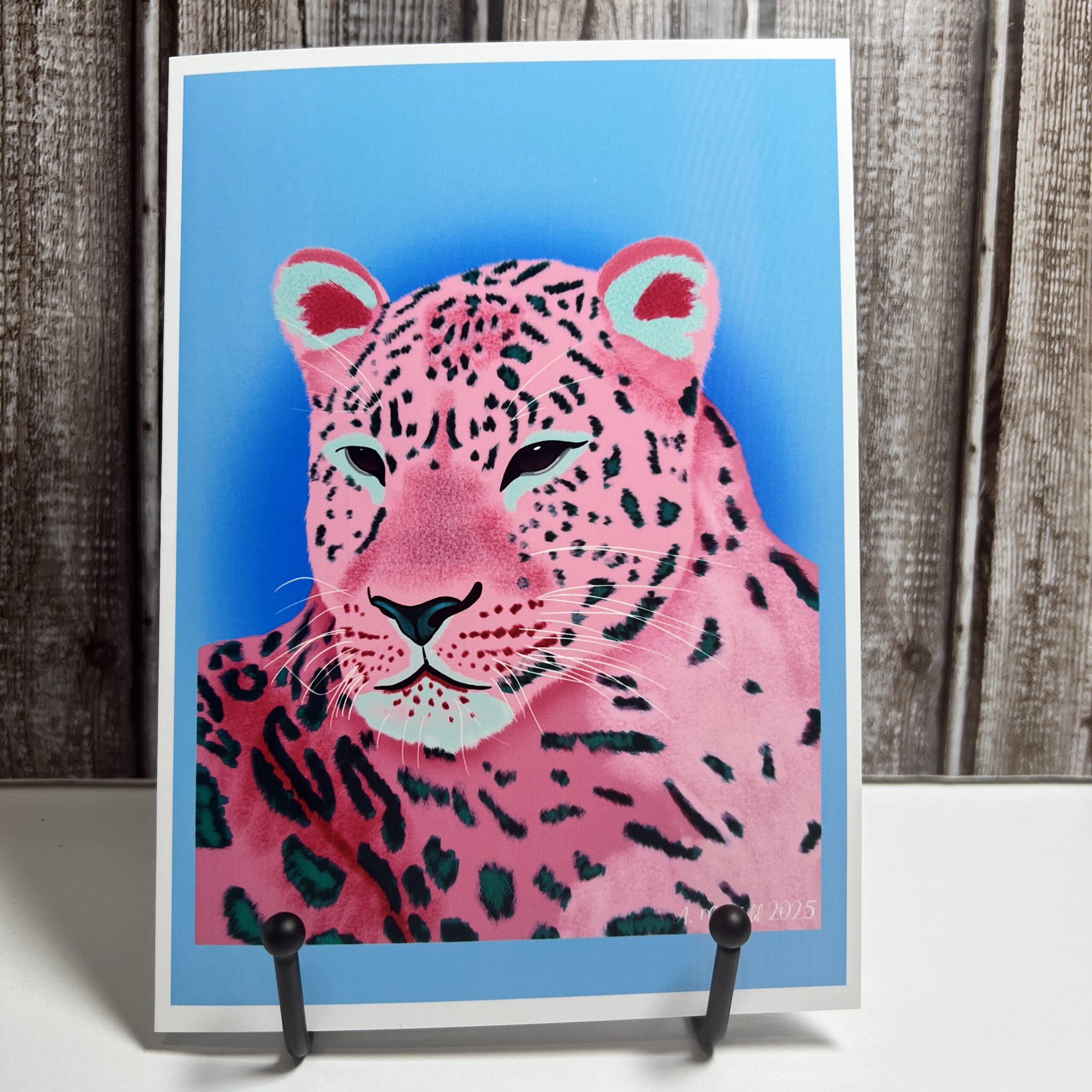 Pink Leopard Note Card